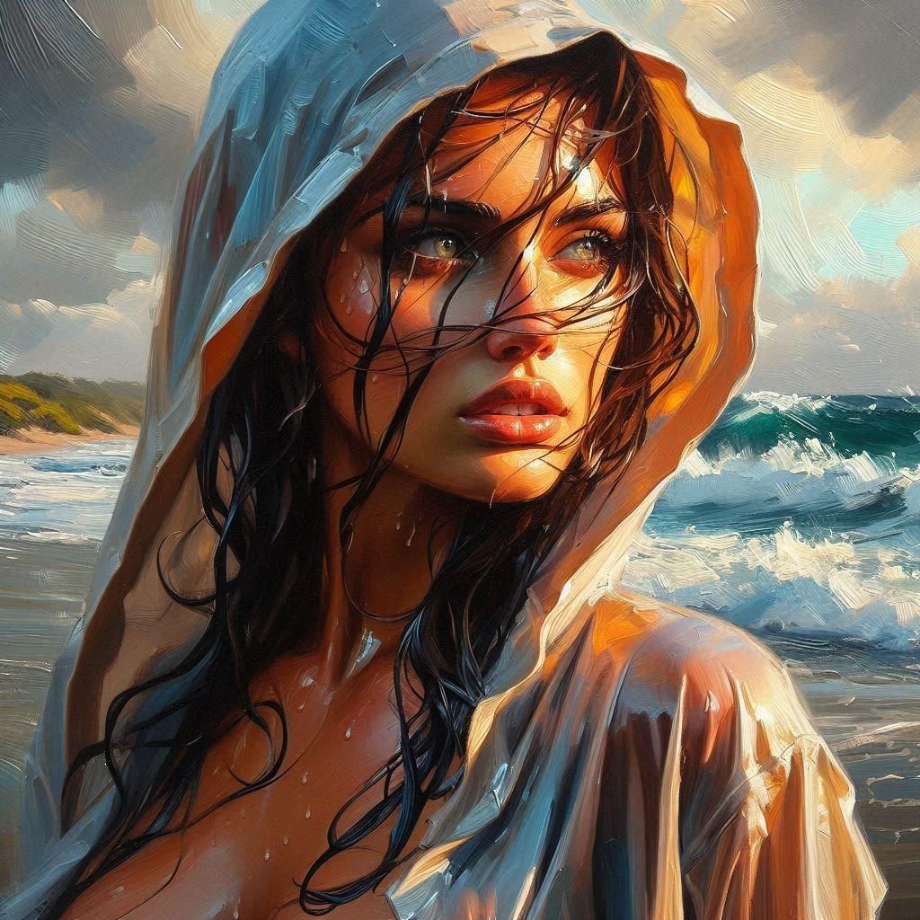 Impressionistic Oil Painting of a Stormy Day