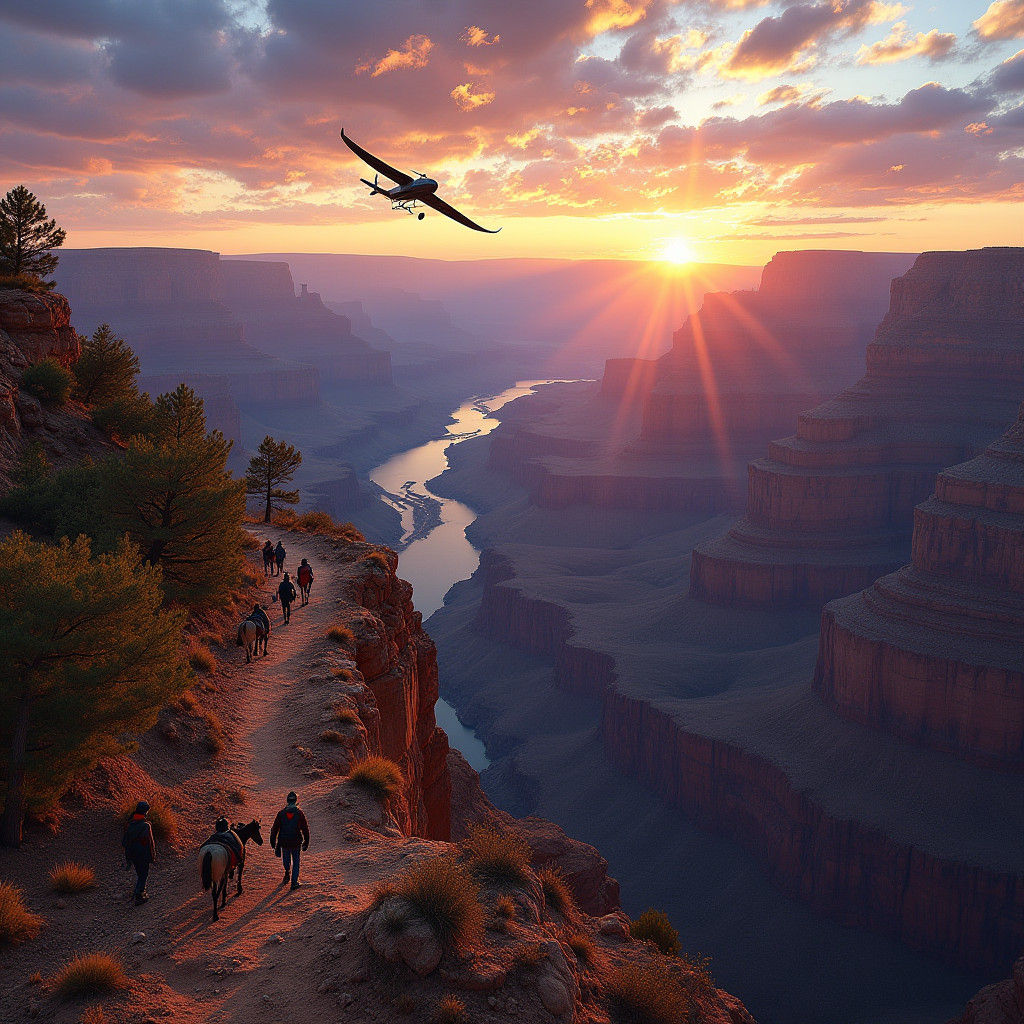 Grand Canyon Aerial View at Sunset