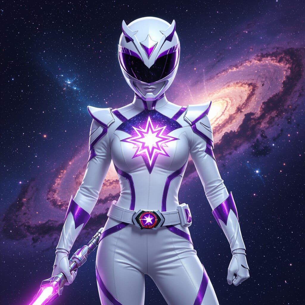 Mysterious Female Power Ranger in Cosmic White Suit