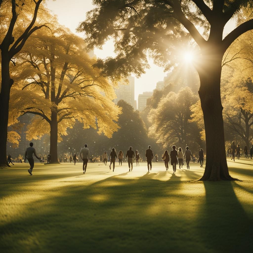 People Enjoying Wellness Activities in a Sunny Park