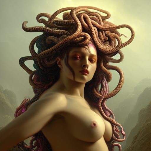 Medusa Goddess in Hyperrealistic Concept Art