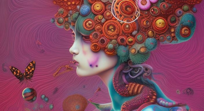 Lady Beetle's Fairytale in Magic Realism Style