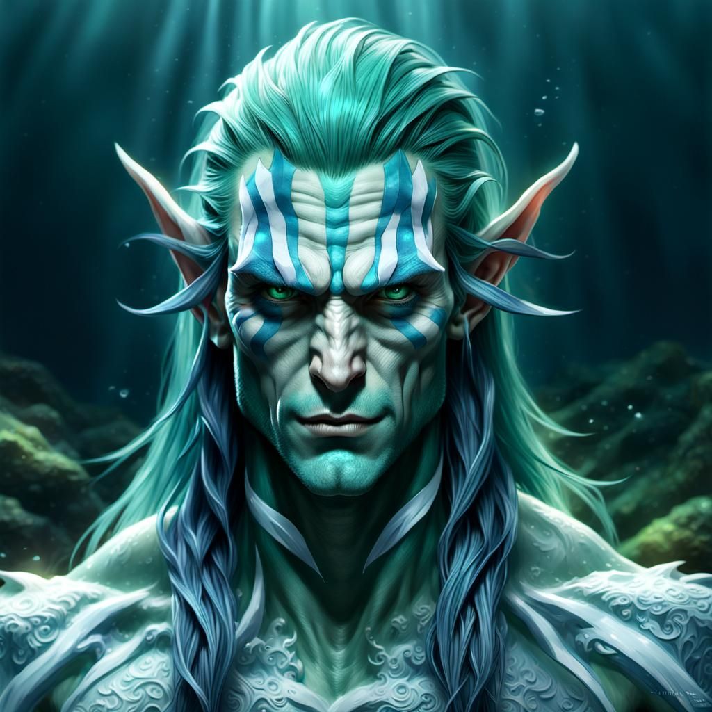 Striking Sea Elf Character Concept Art