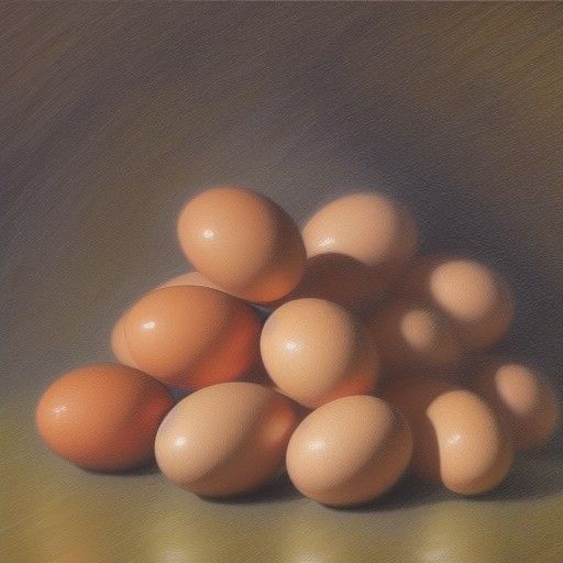 Pile of Eggs as Oil Painting