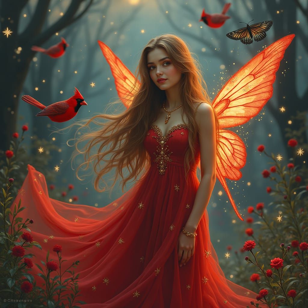 Ethereal Fairy Portrait in Twilight Forest