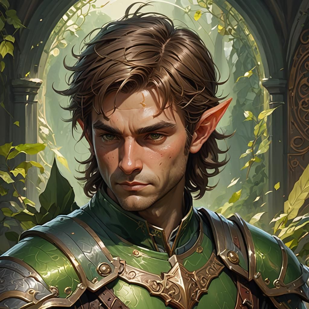 Halfling Elf Paladin Portrait in Detailed Digital Art