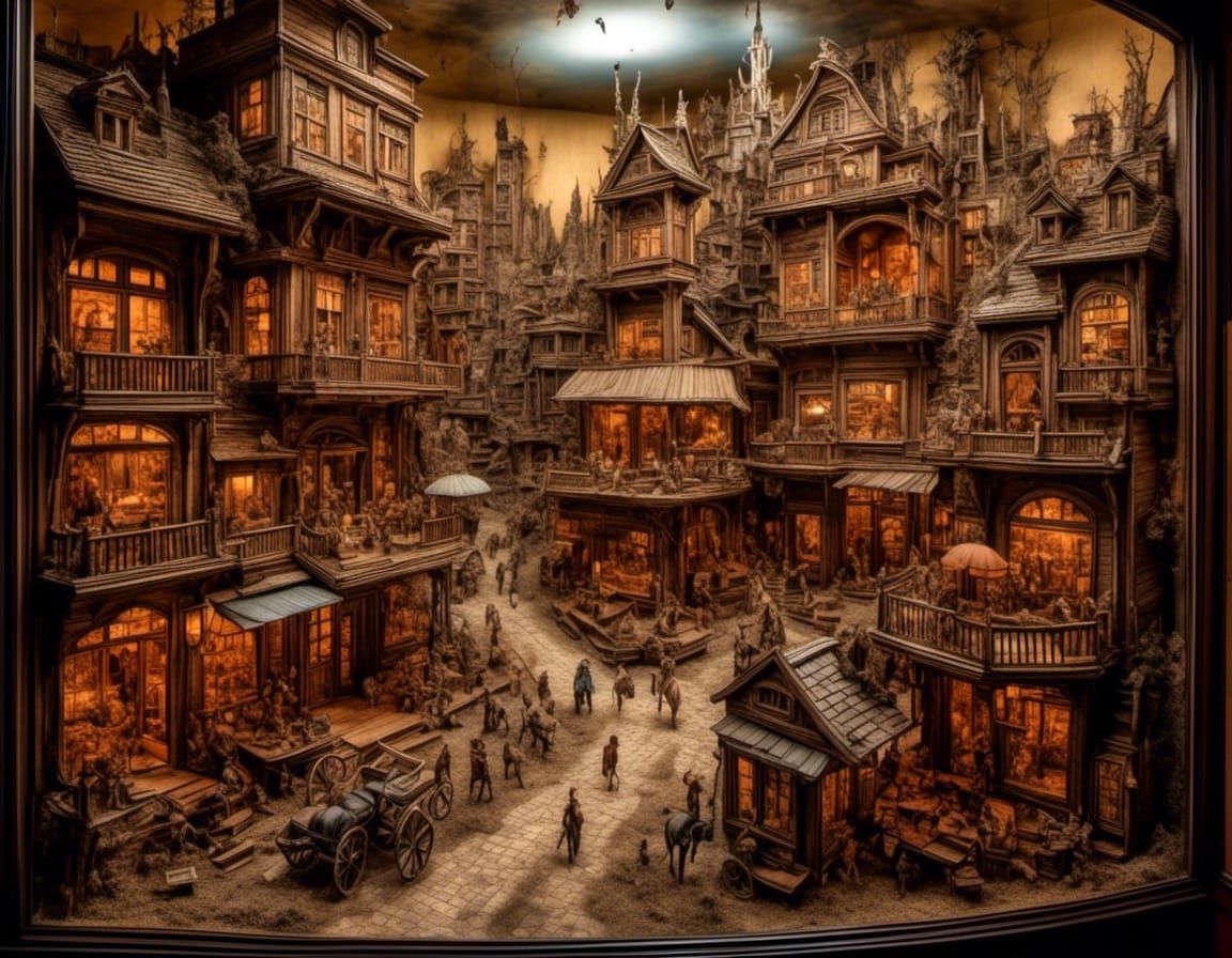 Western Town in a Shop Window Display