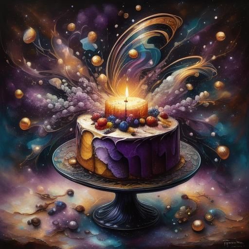 Magical Celebration in Vibrant Purple and Gold