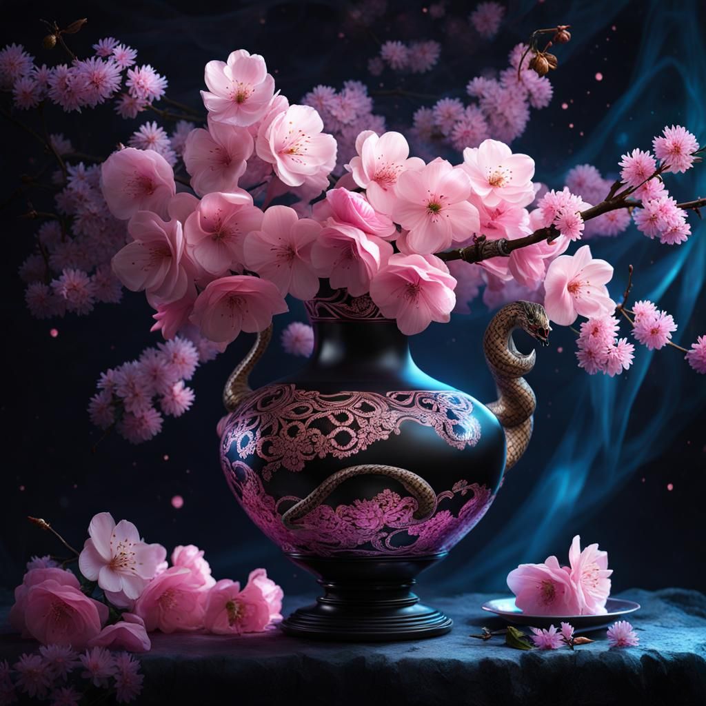a vase with flowers