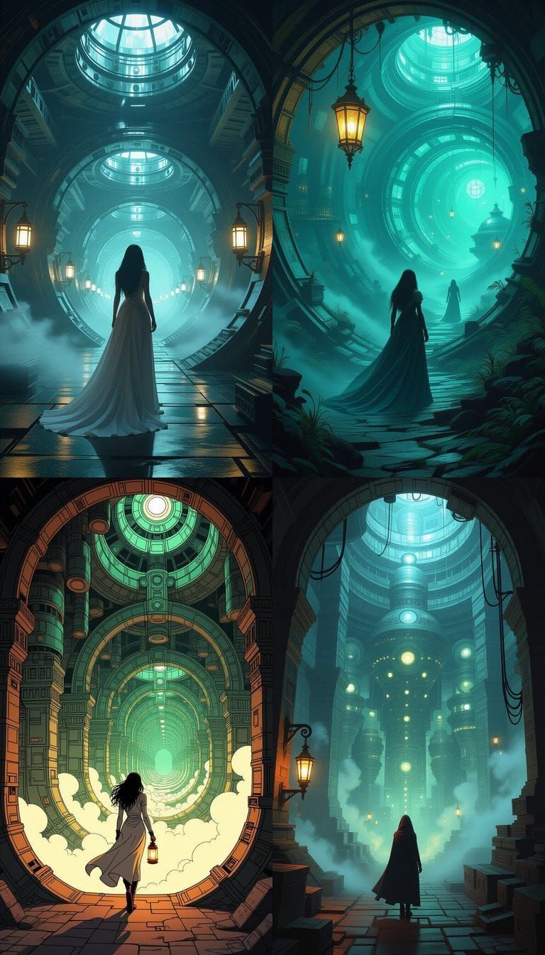 Druuna Explores Organic Machine Labyrinth in Sci-Fi Art