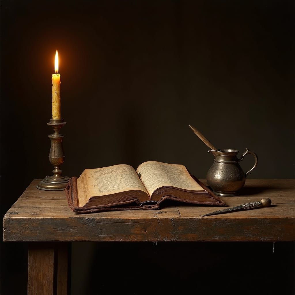 Warm and Inviting Study Scene in Dark Wood Style