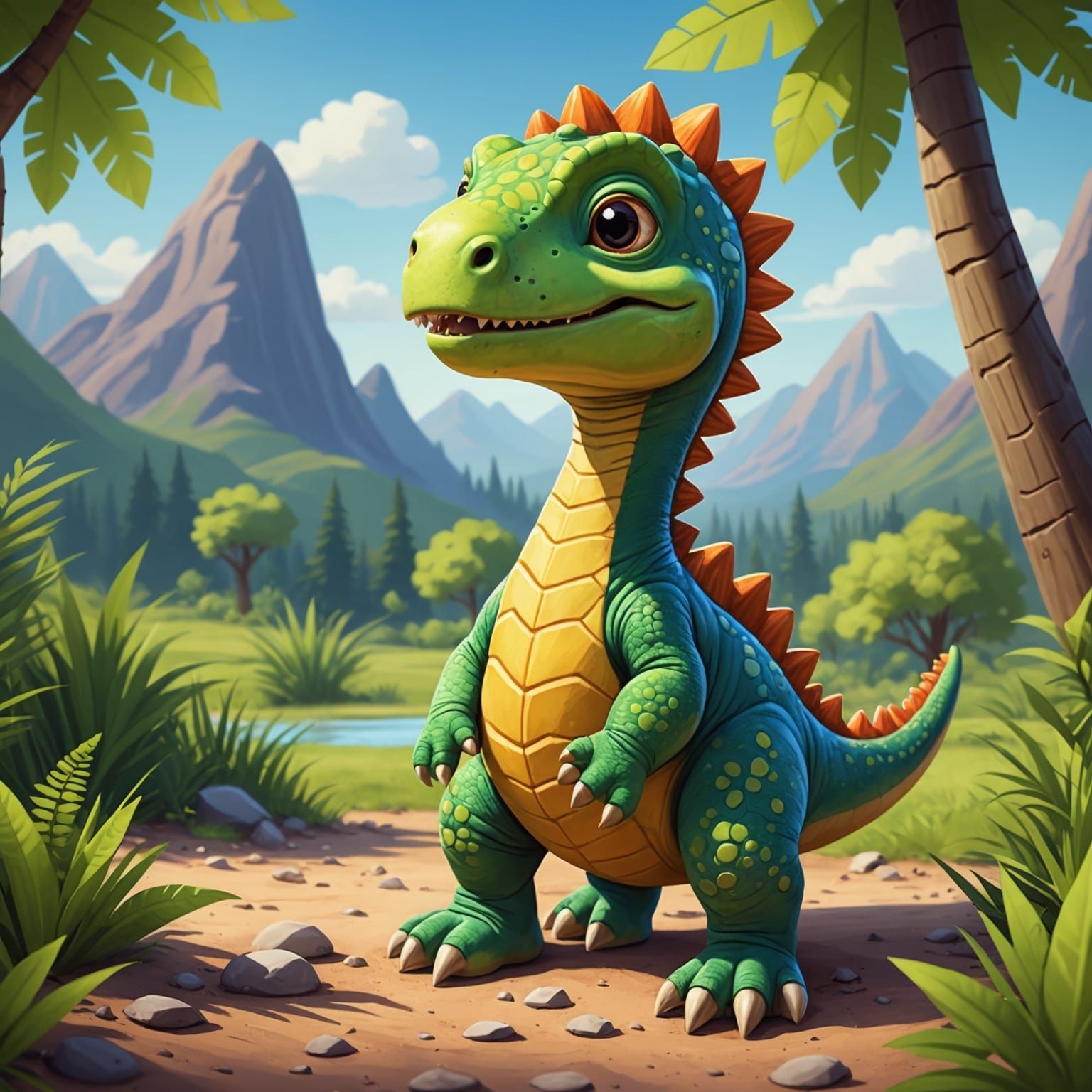 Baby Stegosaurus in Natural Habitat