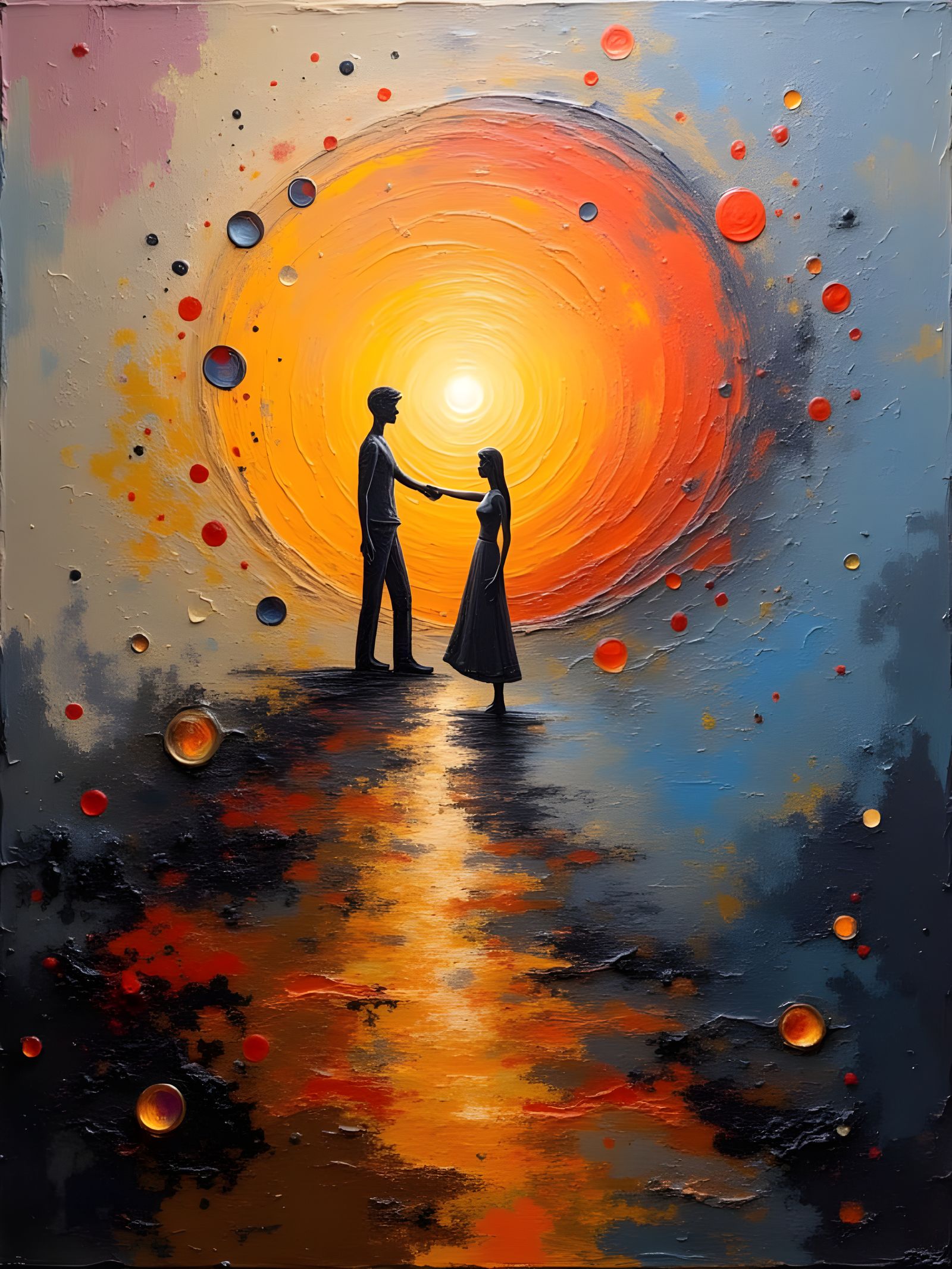Abstract Oil Painting of Love