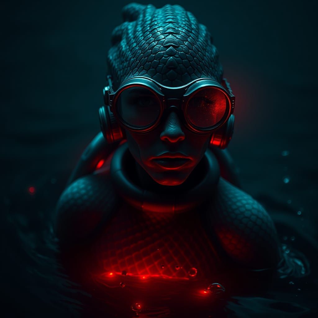 Eerie Siren in High-Tech Wet Suit