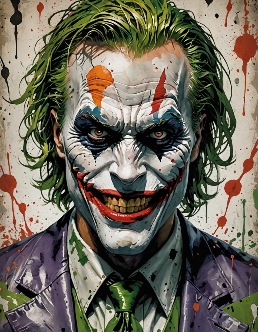 Hyperrealistic Portrait: Joker and Bane Fusion