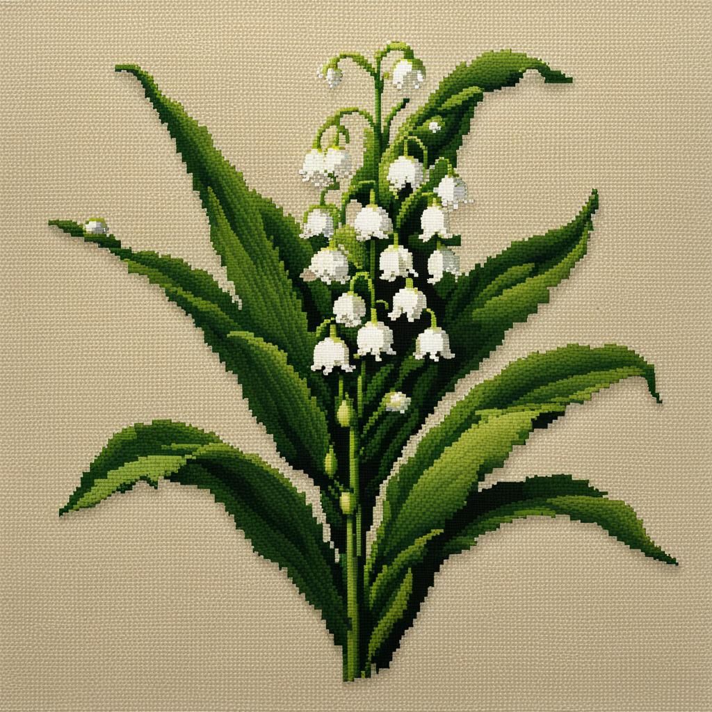 Gothic Lily of the Valley Cross-Stitch
