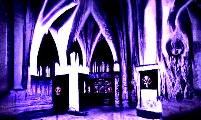 Gothic Horror: Satanic Priest in Cathedral