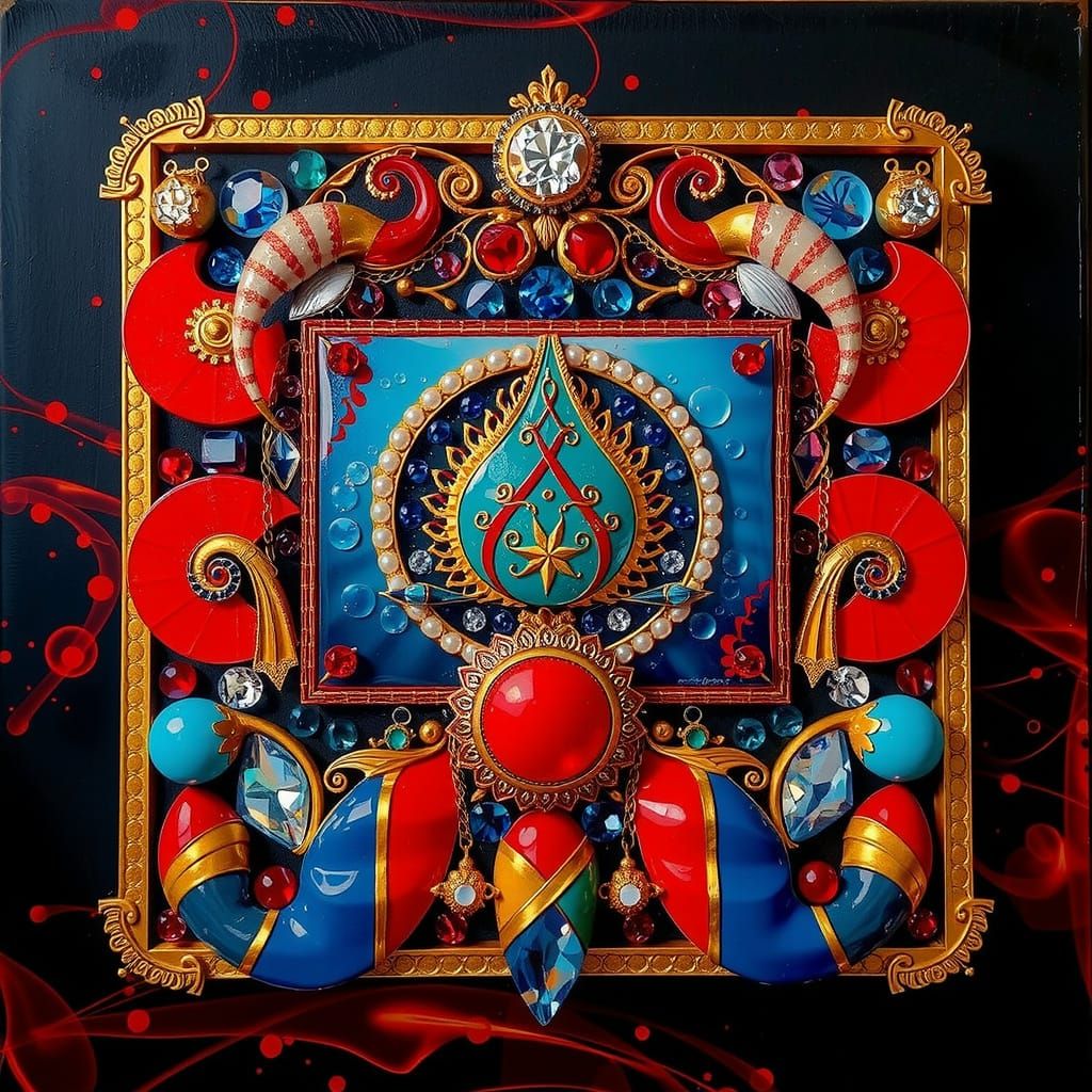 Hyperrealistic Gelato Colors With Pearls And Jewels