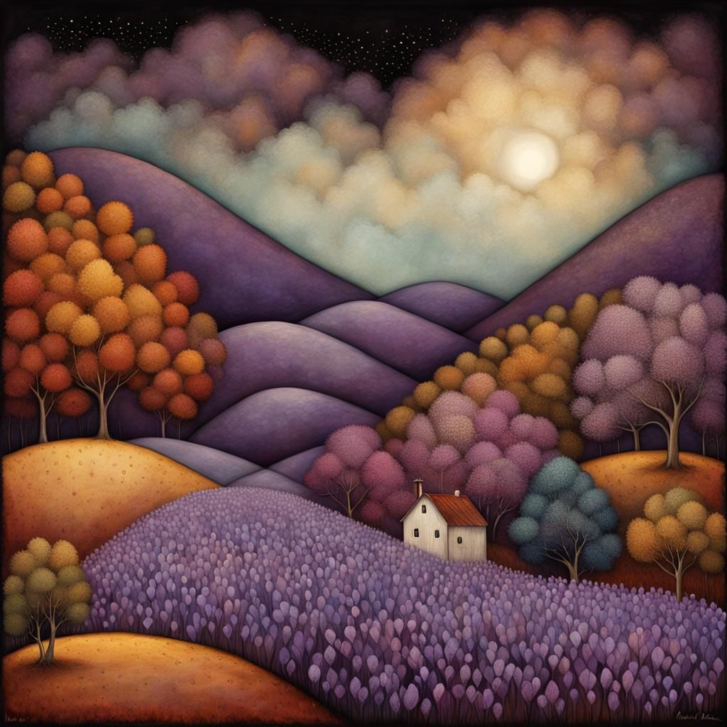 Lavender Dream: Rolling Hills in Bold Color