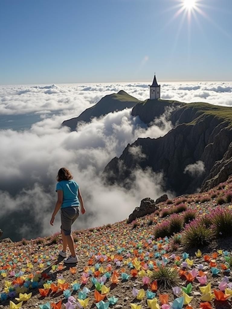 Intricate Origami Paper Folds in Dreamy Lighting