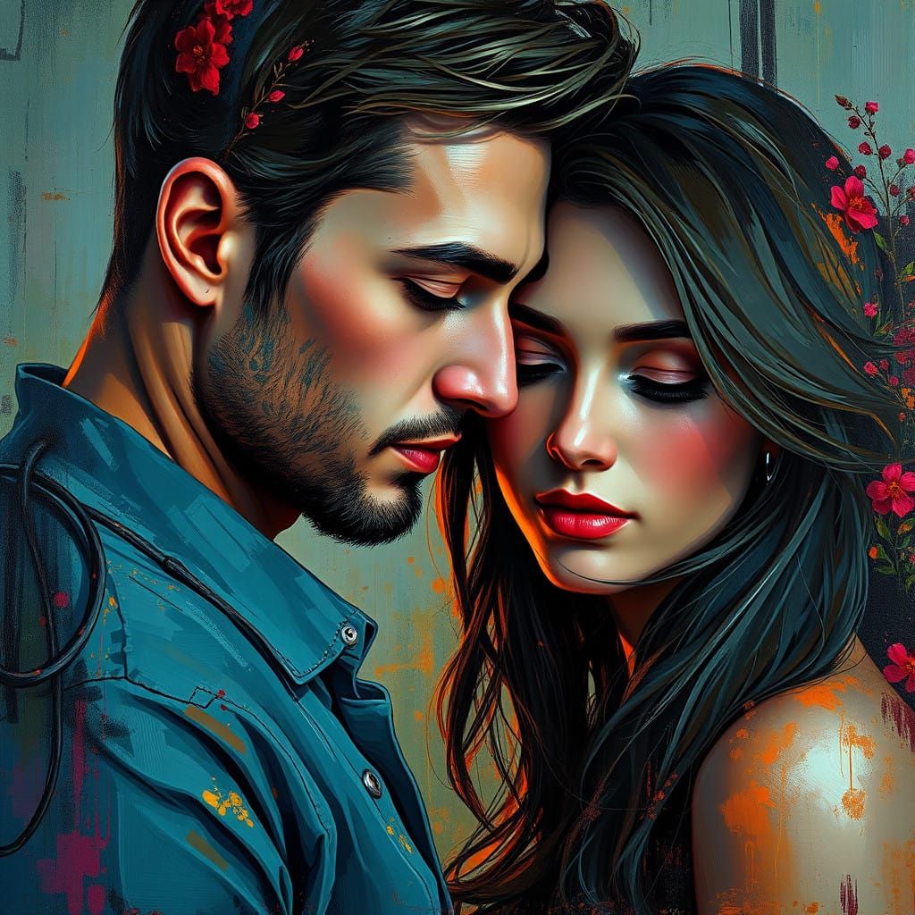 Ethereal Couple Portrait in Dreamcore Style