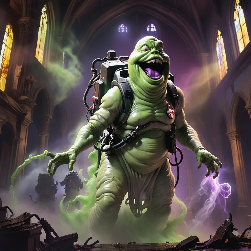 Ghostbuster's Victory in Dark Fantasy Concept Art
