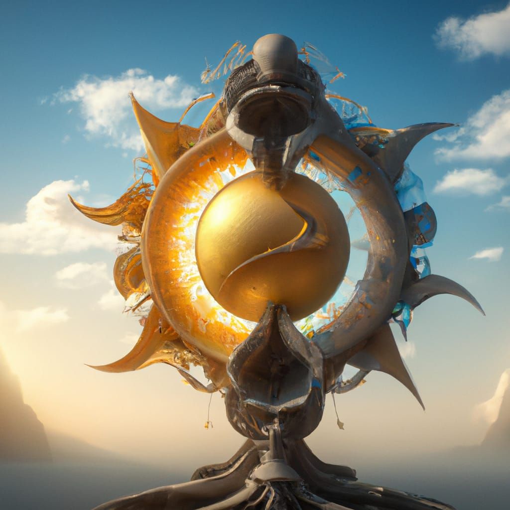 Epic Sun and Moon Structure in Fantasycore Style