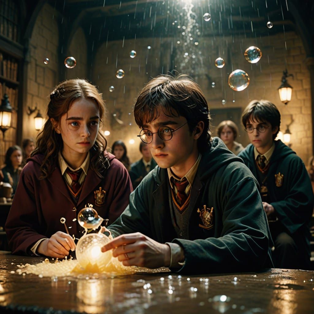 Ancient Parchment Unfolds with Whimsical Harry Potter Charac...