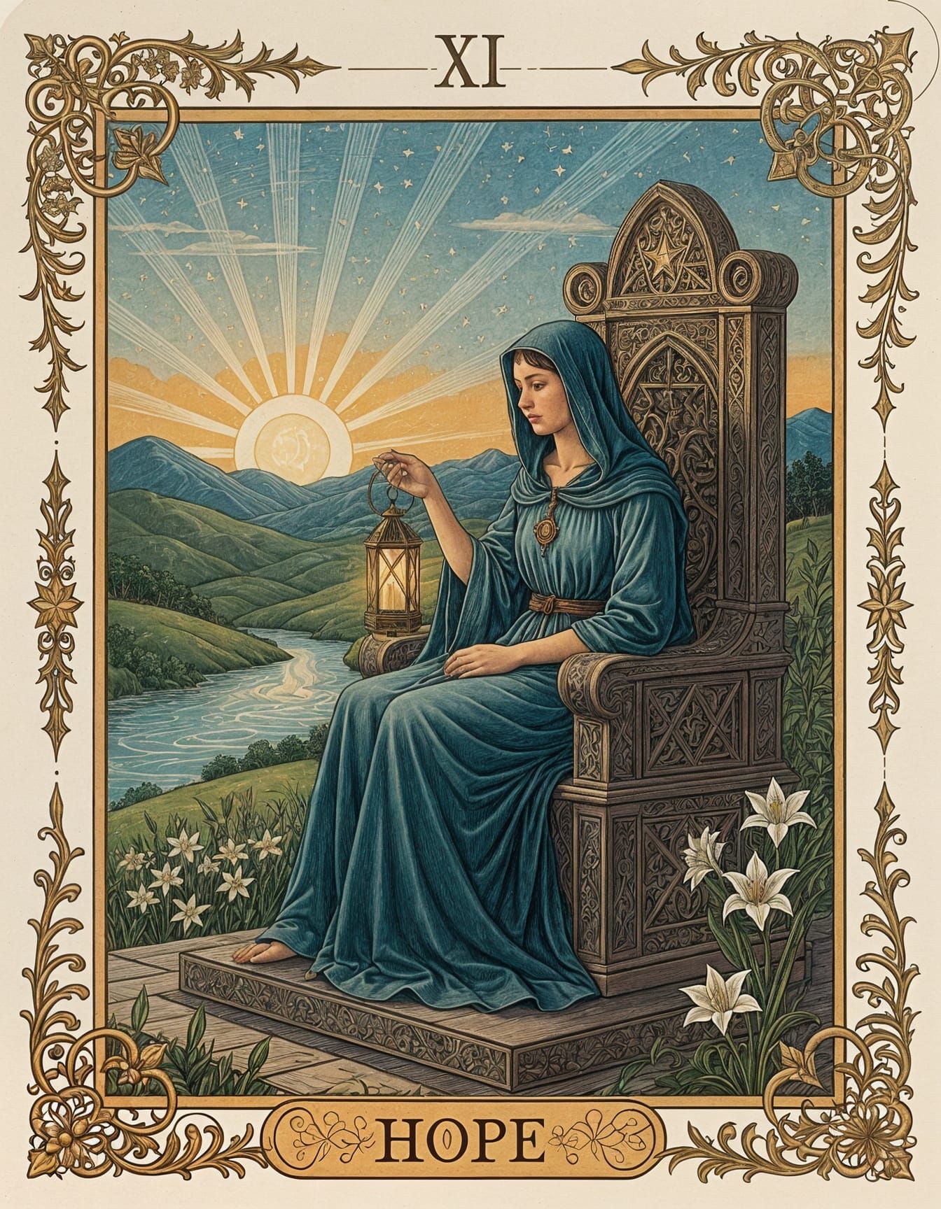 Hope Tarot Card: Medieval & Renaissance Style