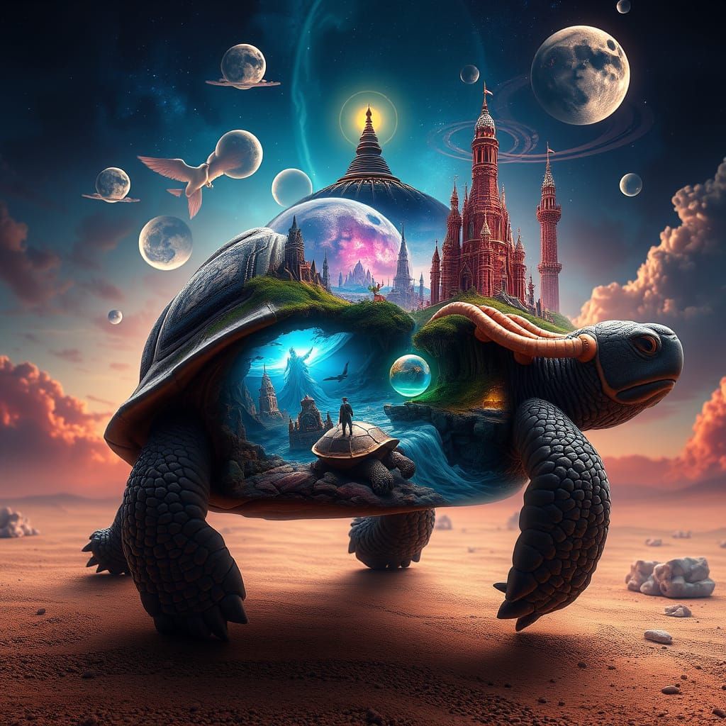 Surreal Turtle Embarks on a Fantastical Odyssey through Vibr...