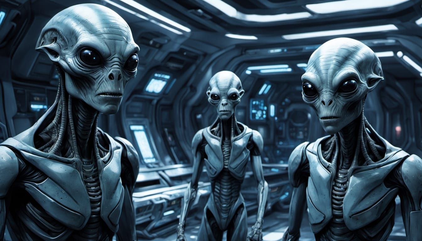 Eerie Sci-Fi Aliens Inside Spaceship