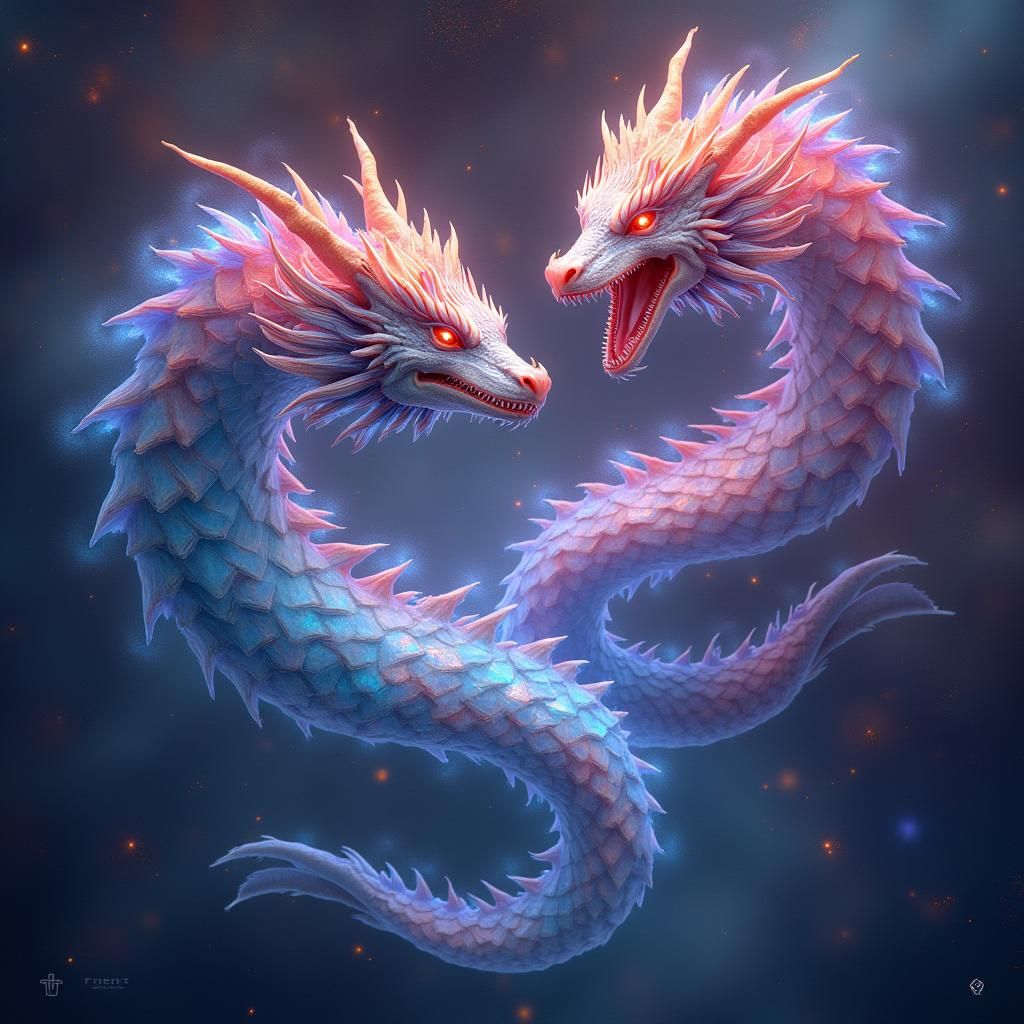 Ethereal Nebula Dragons in a Starry Expanse