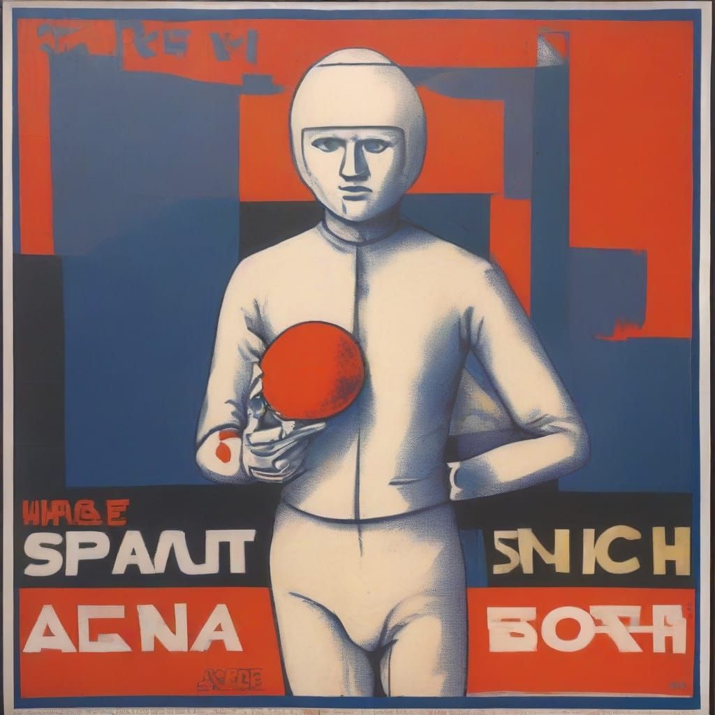 Dynamic Sports Poster Art Inspired by Deyneka & Malevich