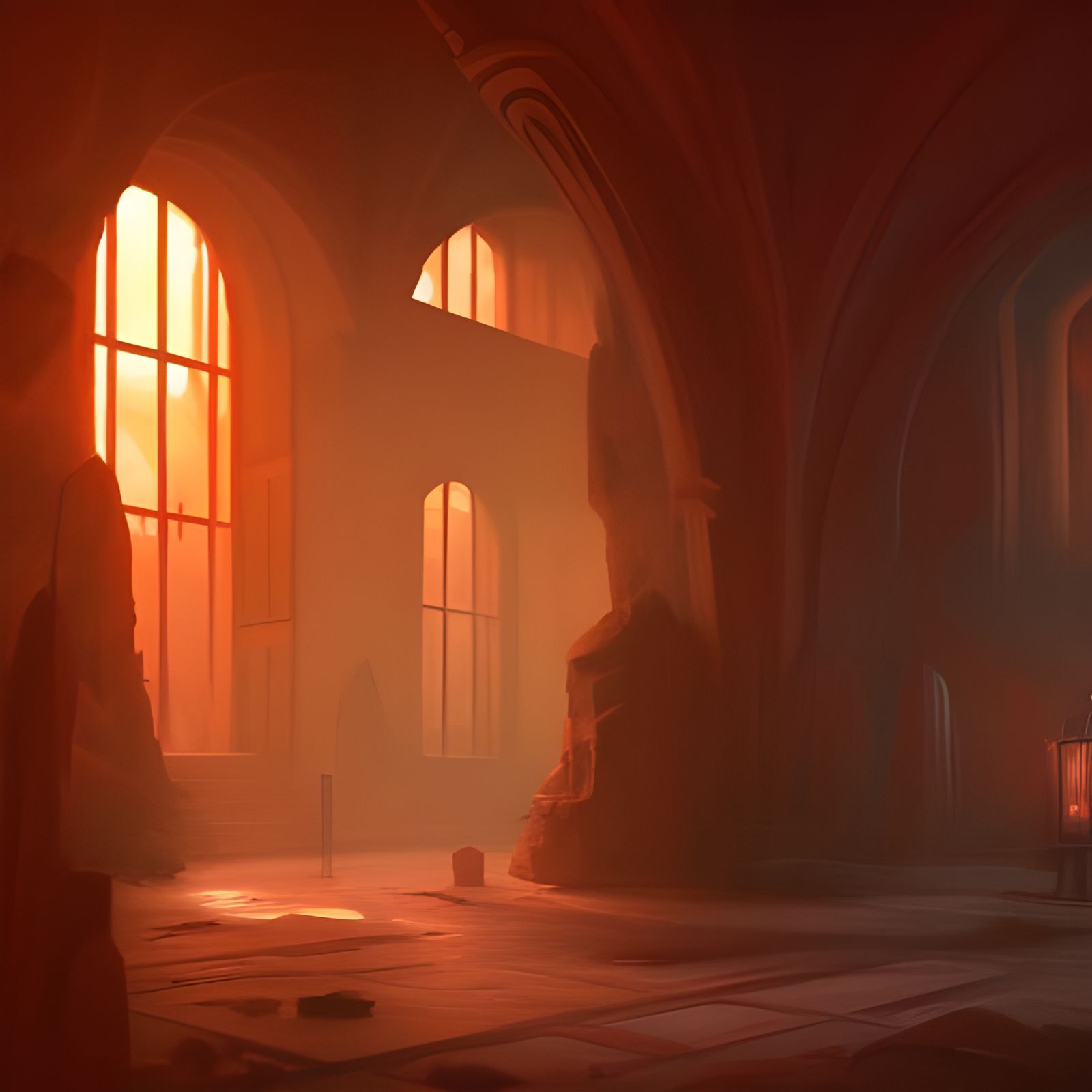 Warm Lit Detailed Matte Painting in 8K