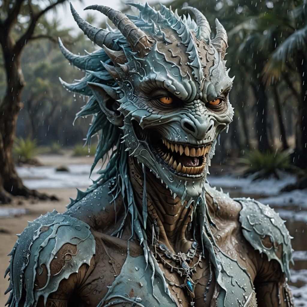 Voodoo Sand Dragon Humanoid of Dripping Frost