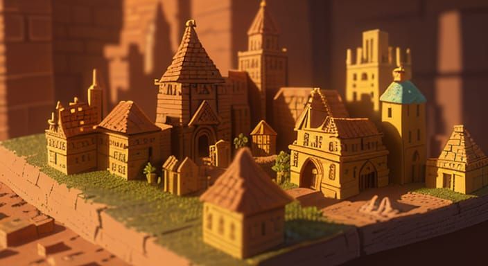Miniature Clay Metropolis in Tilt-Shift Photography