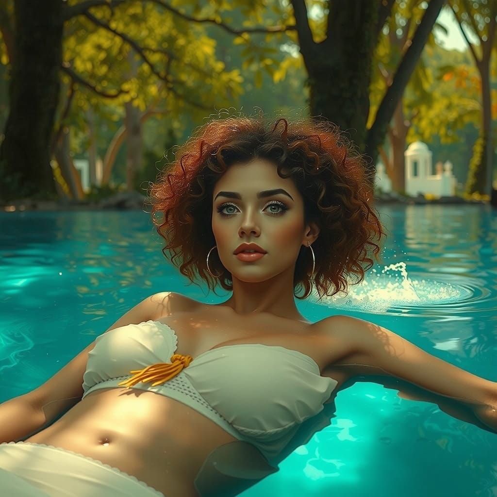 Ethereal Goddess Amidst Emerald Forest