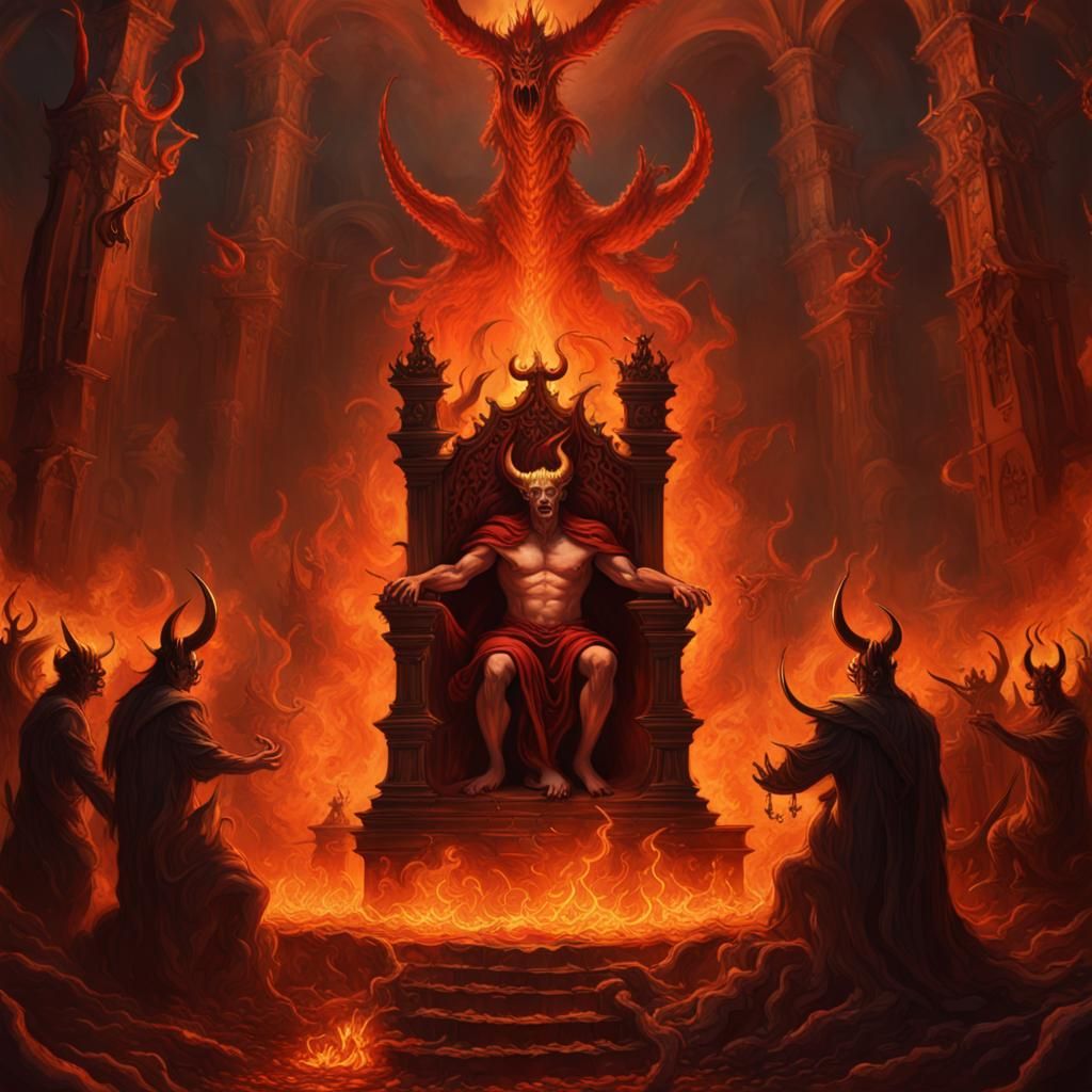 Infernal Throne: A Fiery Dark Fantasy Artscape