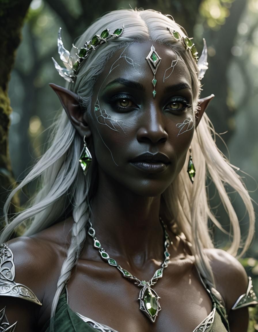 Eillistrae: Drow Goddess with Amethyst Jewelry