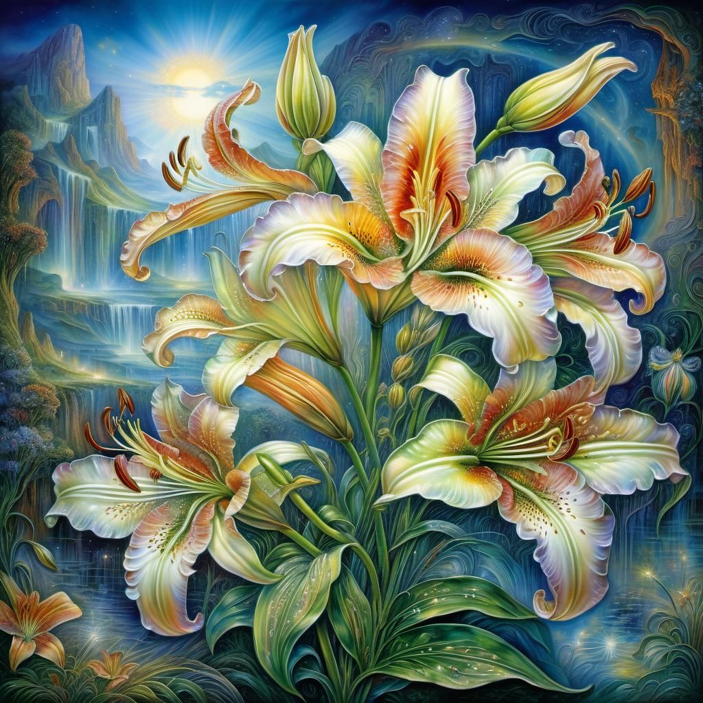 Lilium Flower in Fantasy Art Style