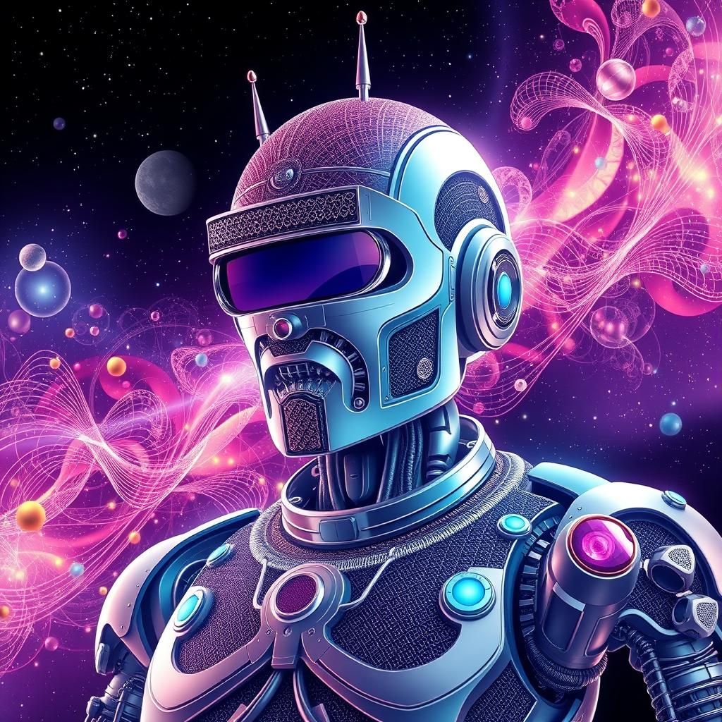 Robot Master of the Universe in Abstract Fractal Art