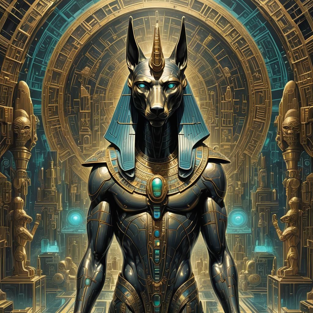 Cybernetic Anubis God Beckons to the Underworld