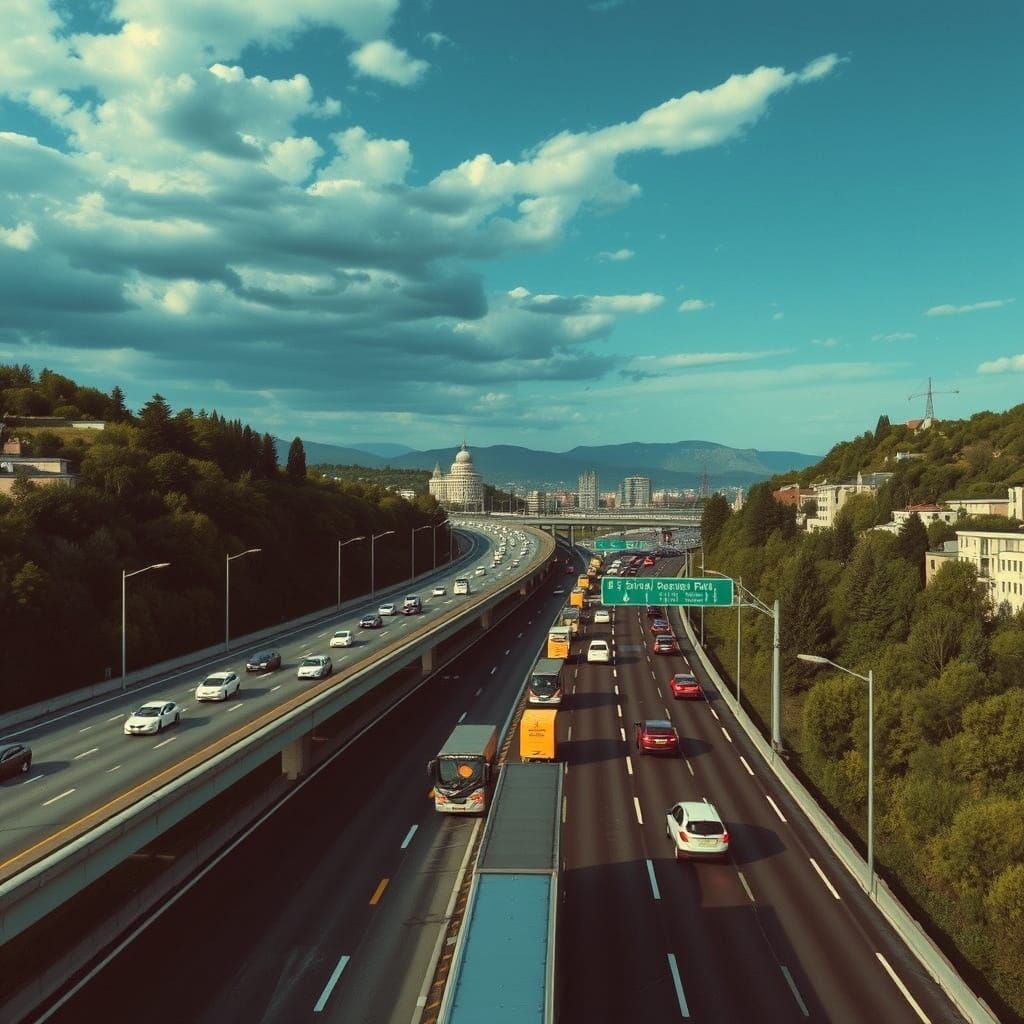 Intricate Wes Anderson-Inspired Motorway Maze