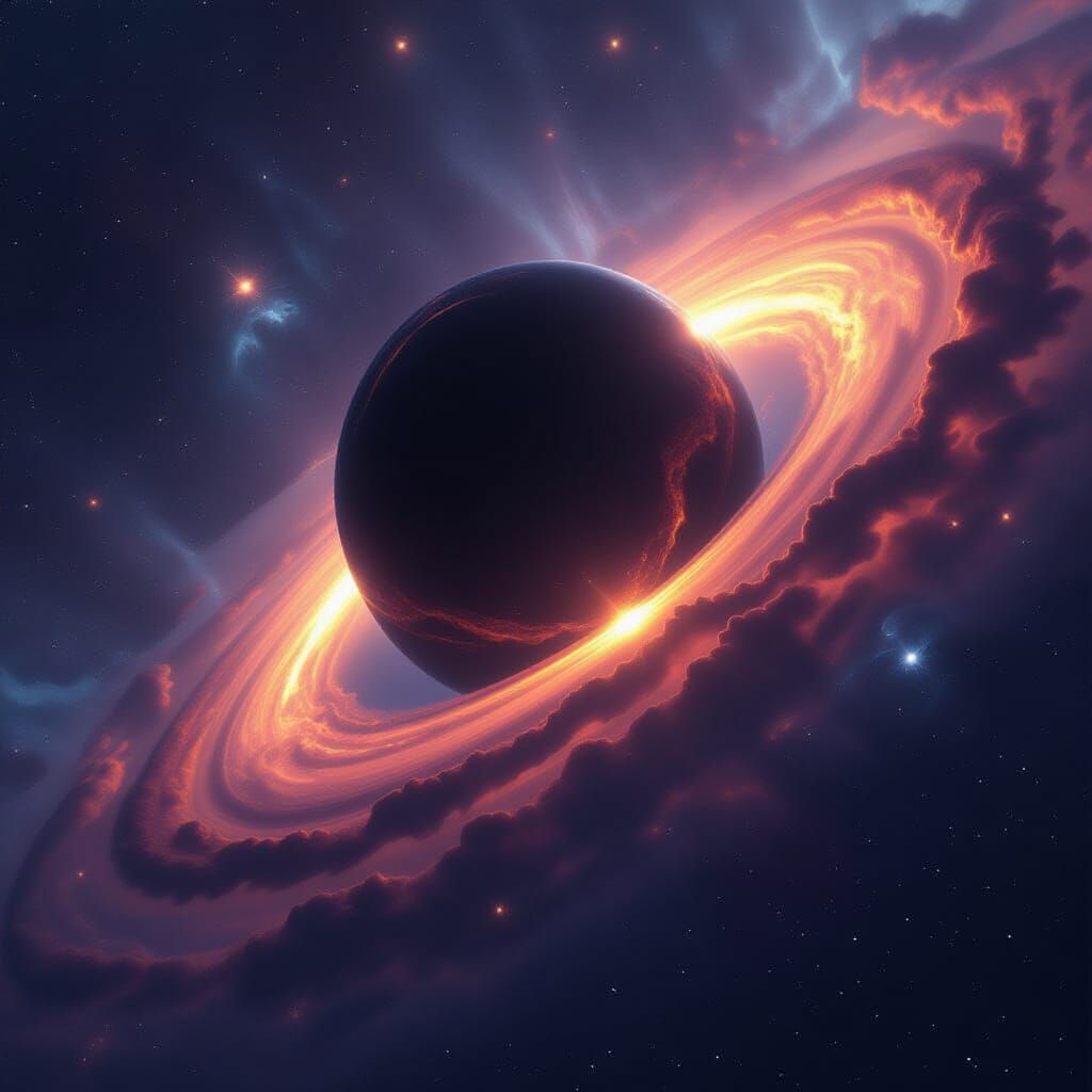 Supermassive Black Hole Warping Spacetime with Vibrant Accre...