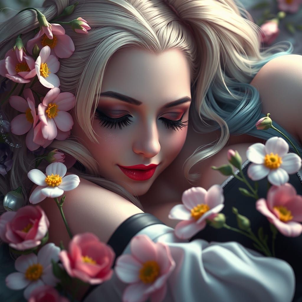 Mystical Spring Bloom in Whimsical 3D Anime Style