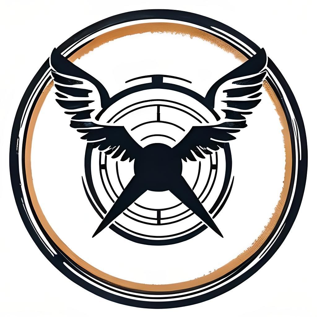 Winged Rockers Watercolor Cartoon Round Logo