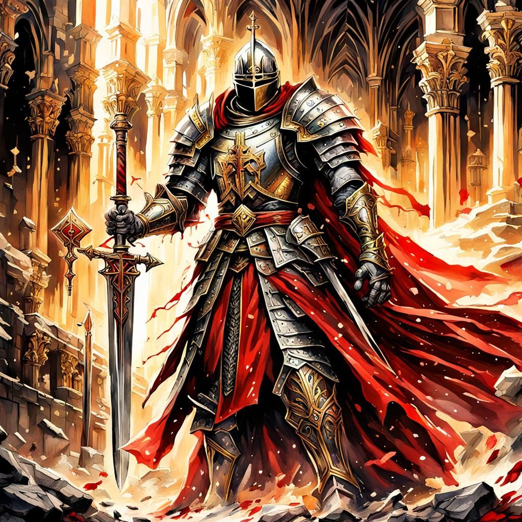 Gothic Knight Monarch in Sunlight: Dark Fantasy Art