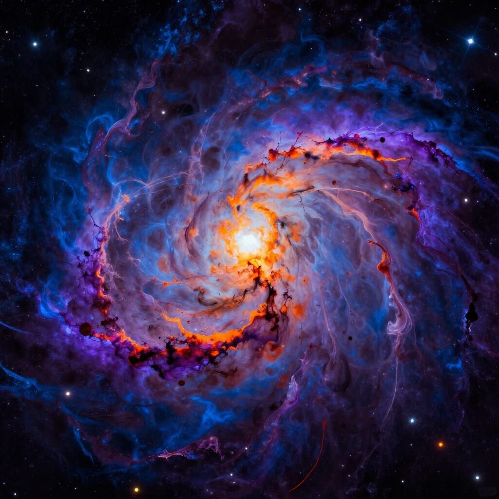 Cosmic Nebula Swirling with Ethereal Light
