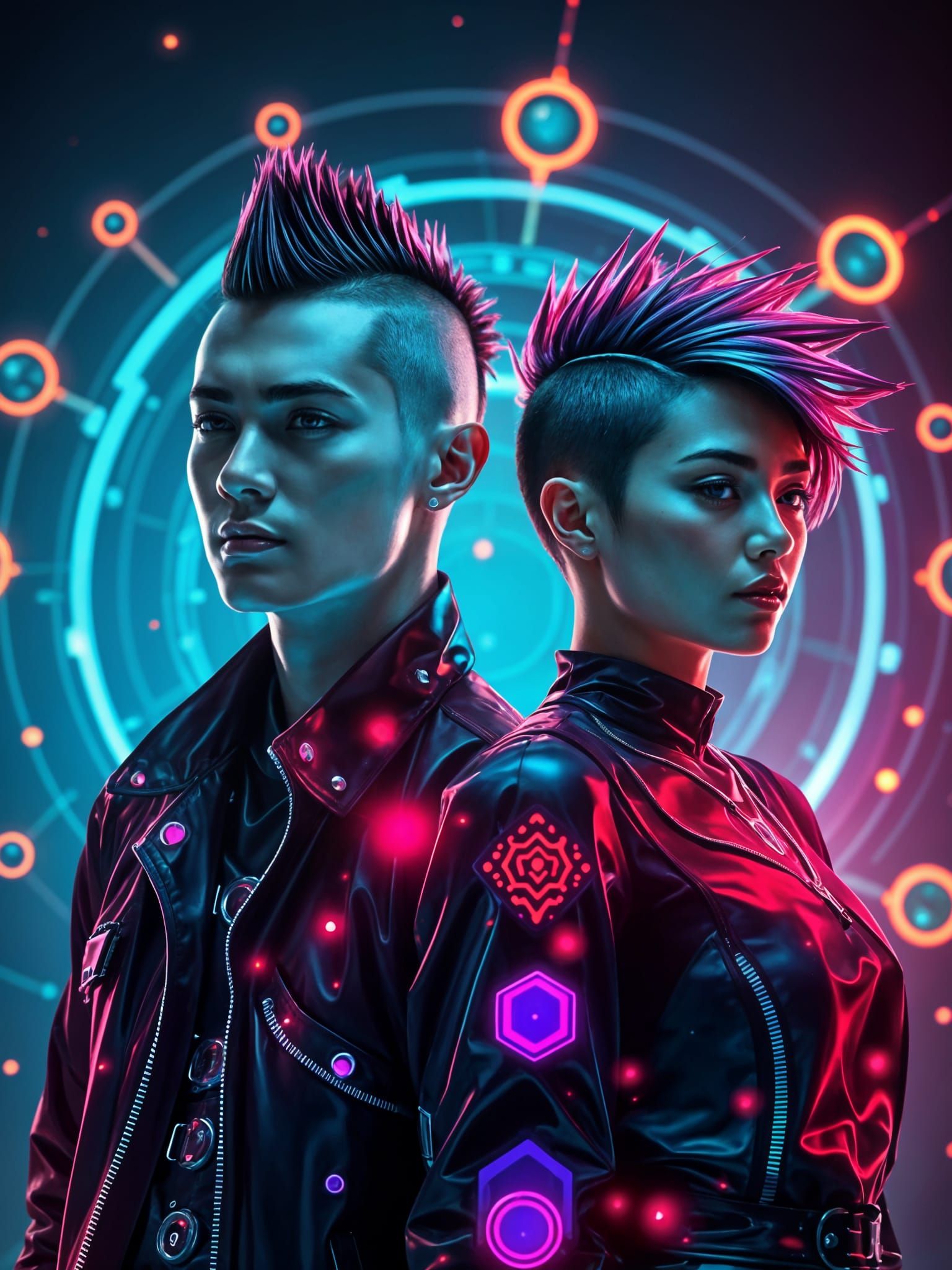 Futuristic young people