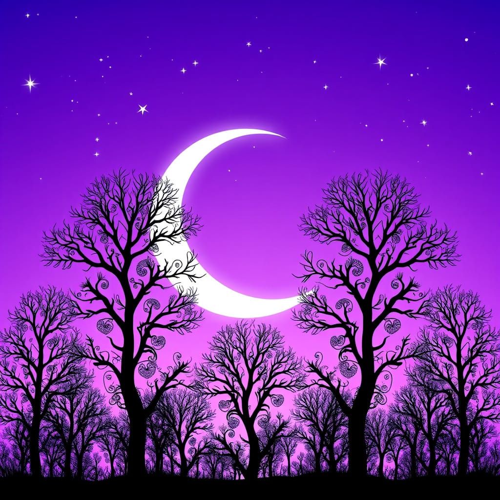 Celestial Dreams in Violet Twilight